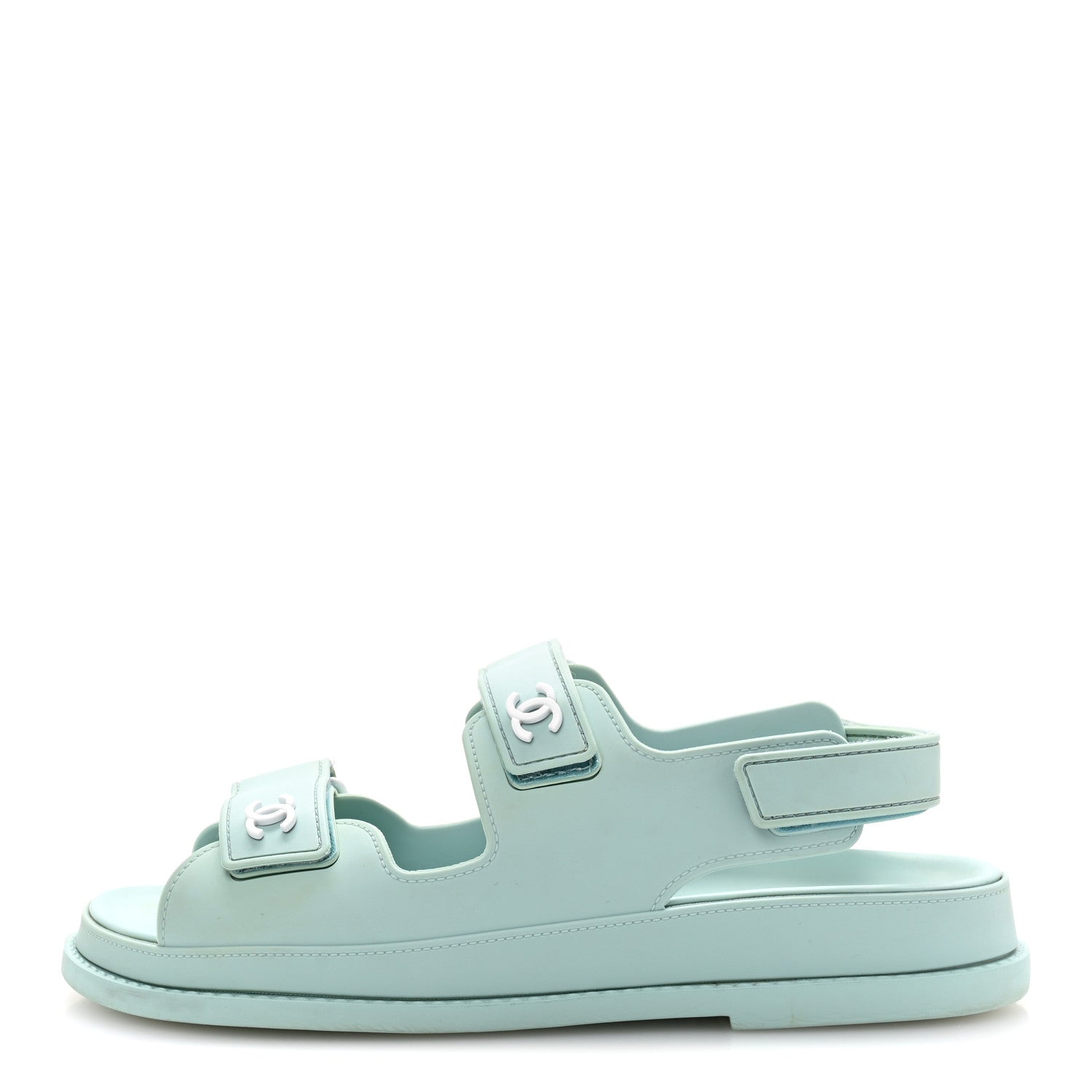 Chanel Rubber CC Dad Sandals 39 Light Blue 1 of 9