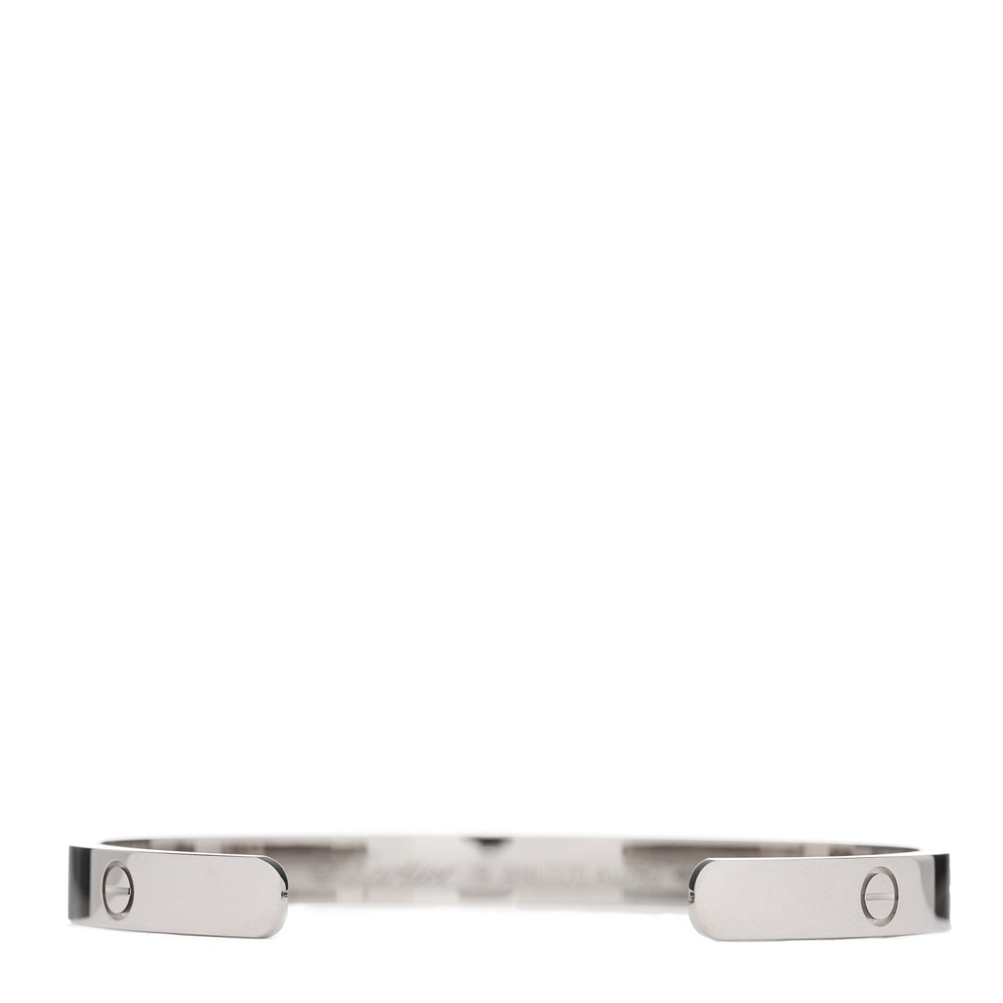 18K White Gold LOVE Cuff Bracelet 19