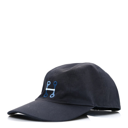 Hermes Cotton Canvas Miles H Mors Cap 58 Marine 1 of 8