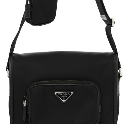 Prada Re-Nylon Tessuto Saffiano Pocket Flap Messenger Bag Black 7 of 9
