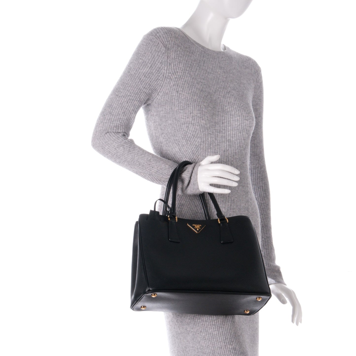 Saffiano Lux Medium Tote Nero Black