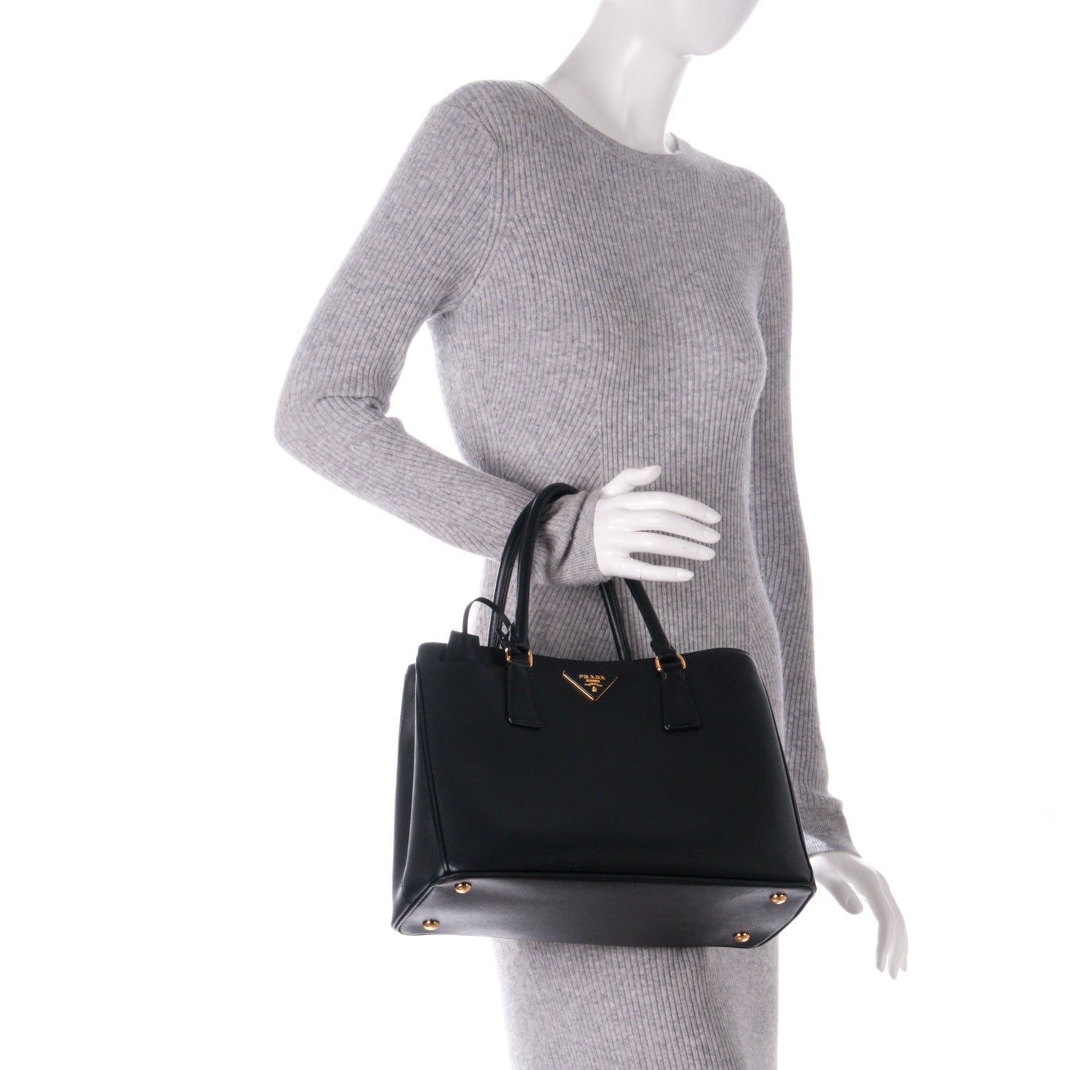 Prada Saffiano Lux Medium Tote Nero Black 2 of 8