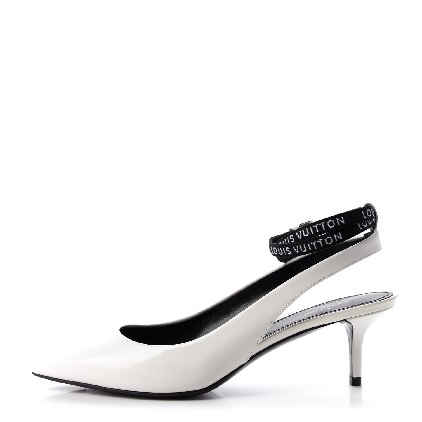 Patent Call Back Sling Back Pumps 38.5 White