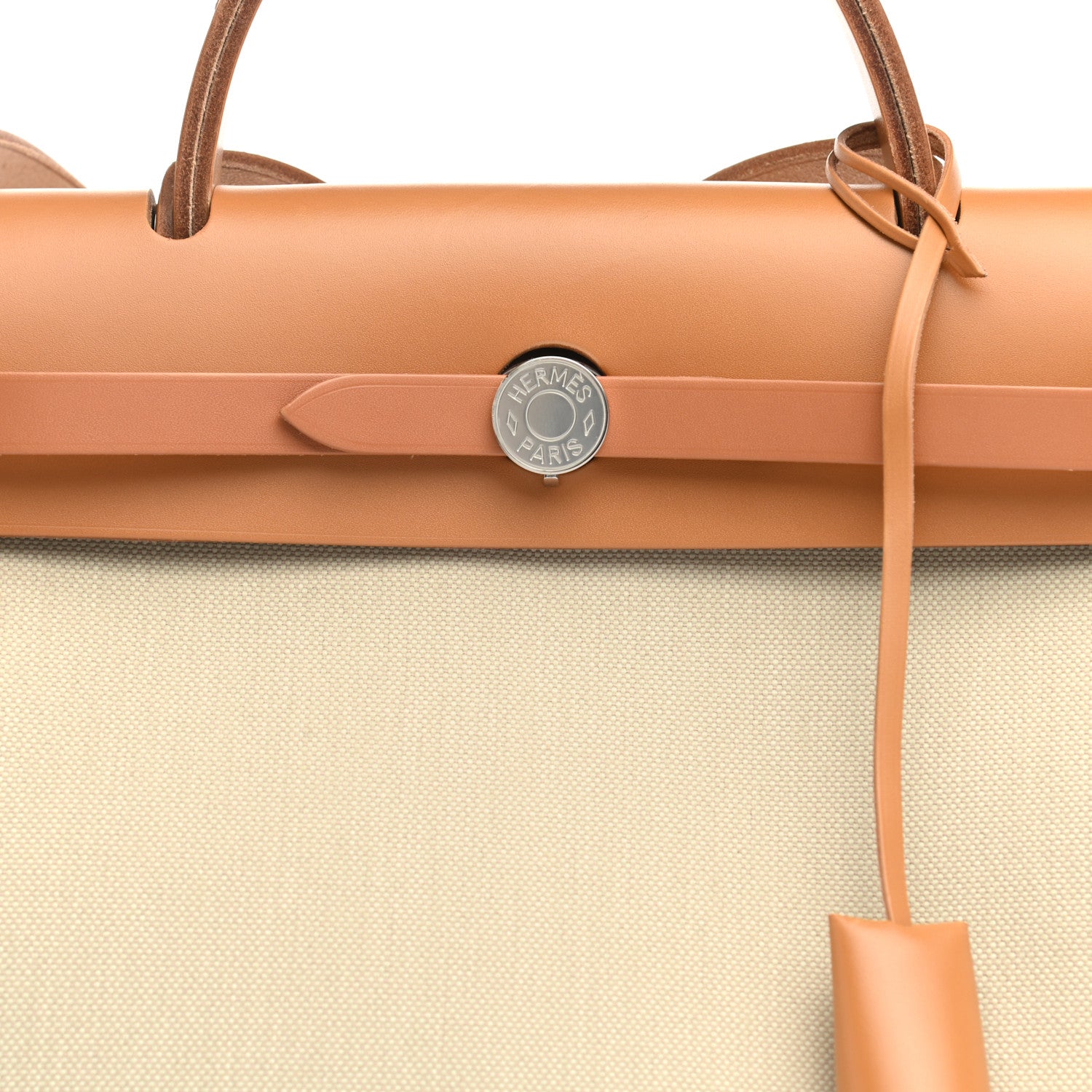 Hermes Military Toile Vache Hunter Herbag Zip Retourne 31 PM Beton Naturel 8 of 13