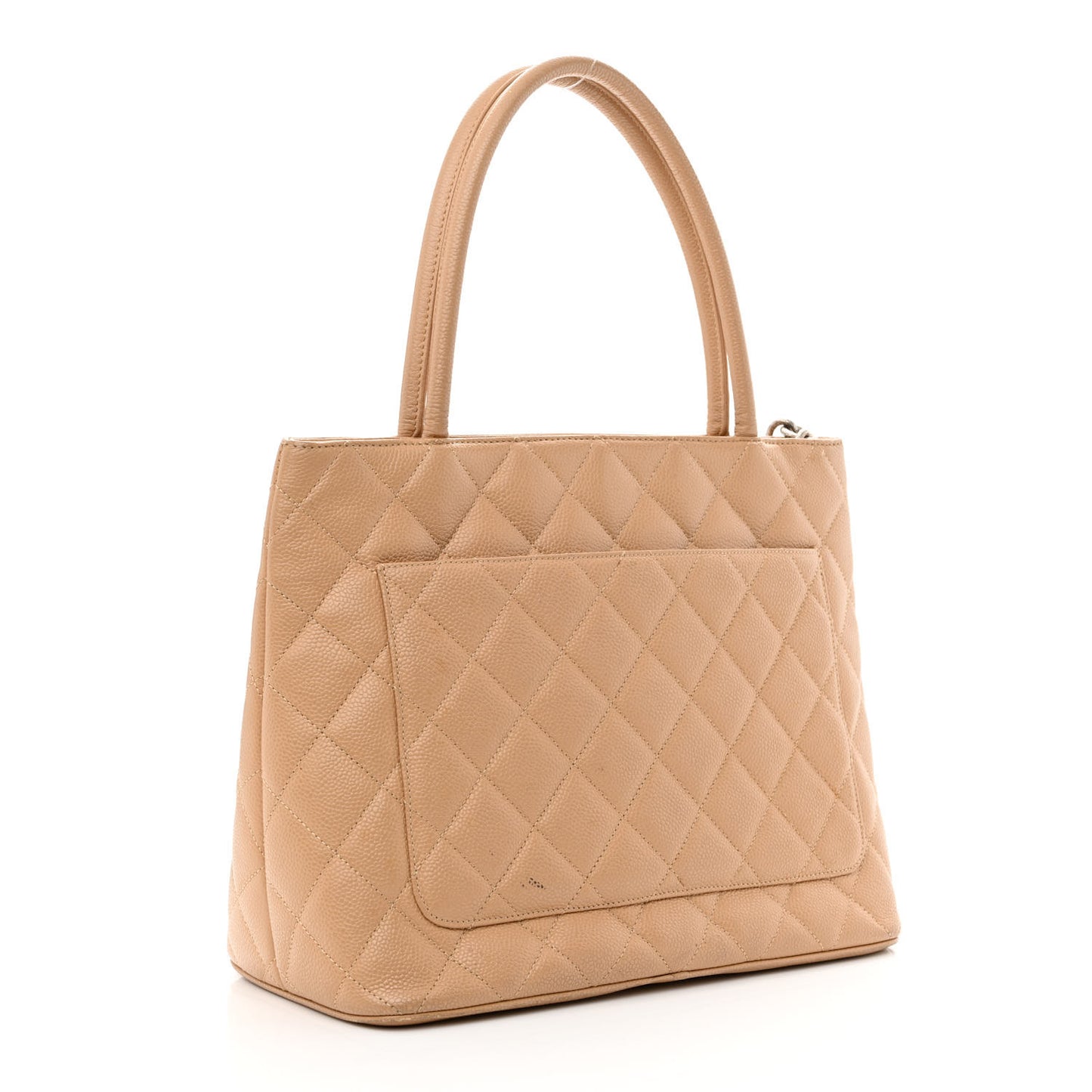 Caviar Quilted Medallion Tote Beige
