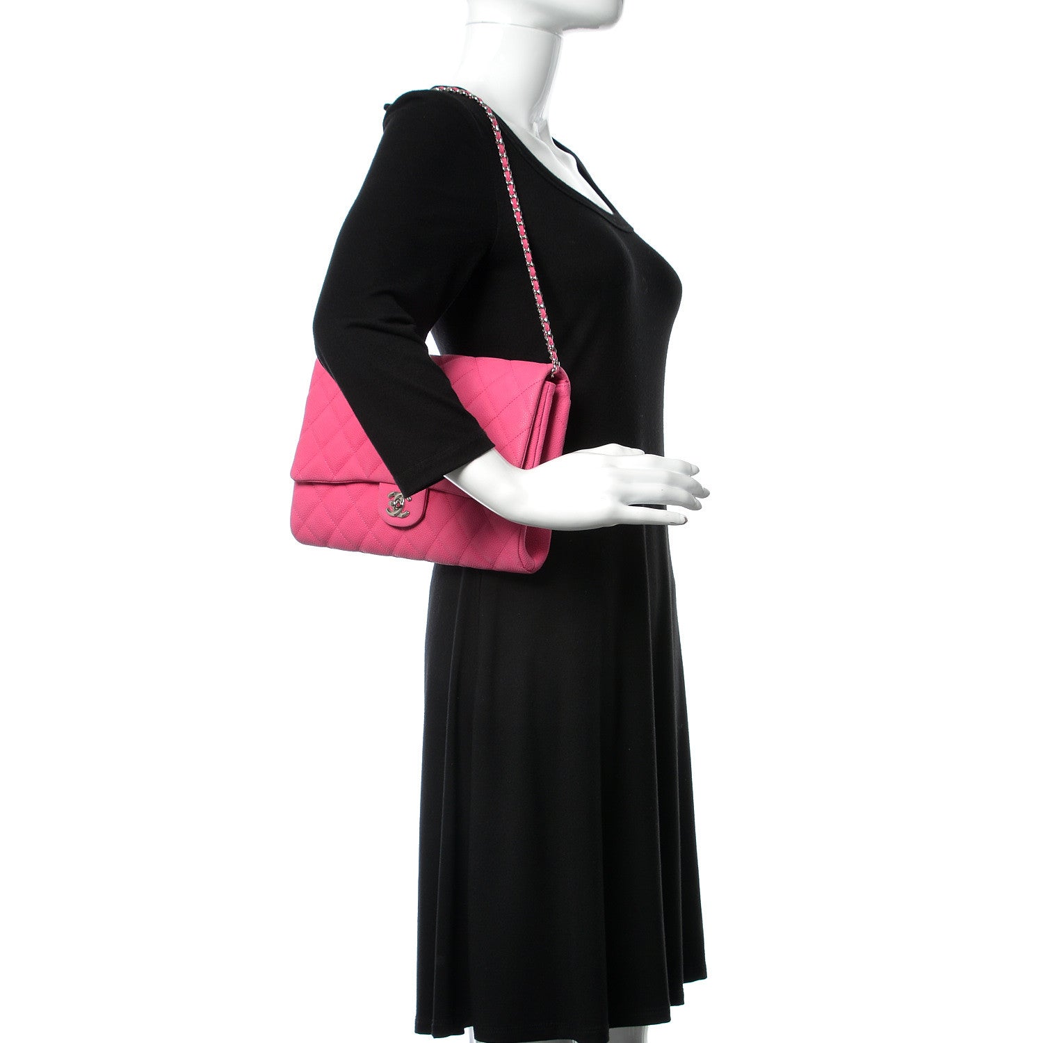 Chanel Iridescent Caviar Clutch with Chain Flap Pink 2 of 14