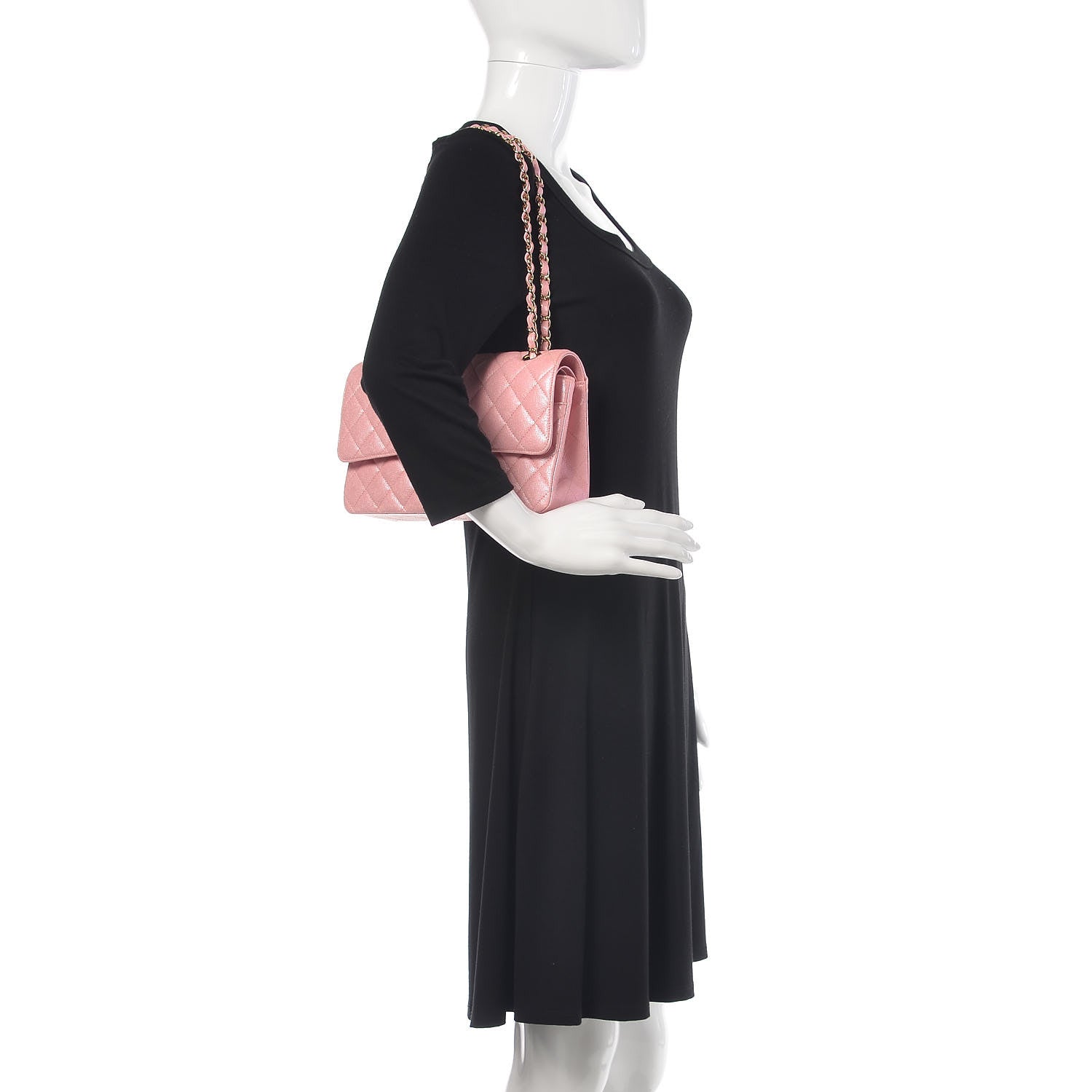 Chanel Iridescent Caviar Quilted Medium Double Flap Rose Pink 2 of 10