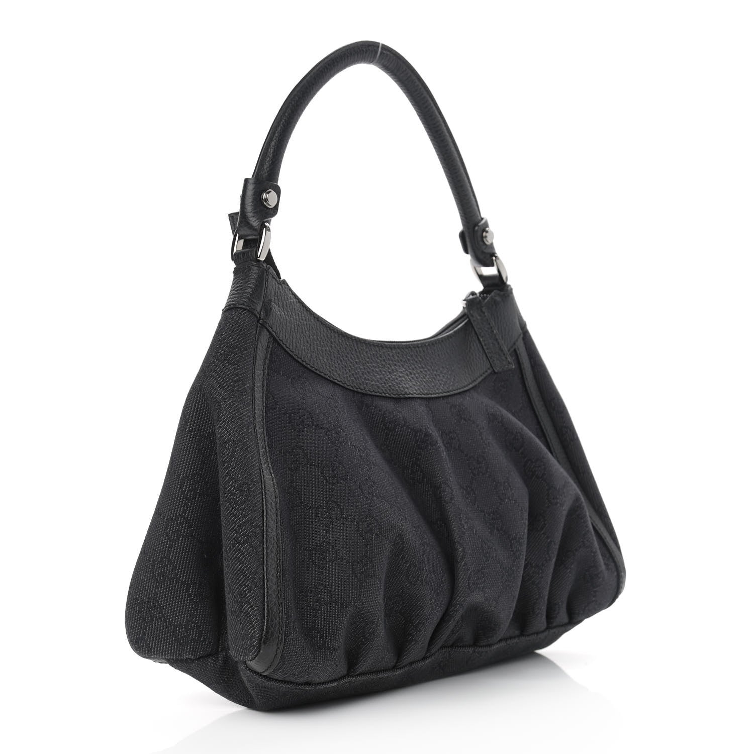 Gucci Monogram Medium D Gold Ring Hobo Black 3 of 15