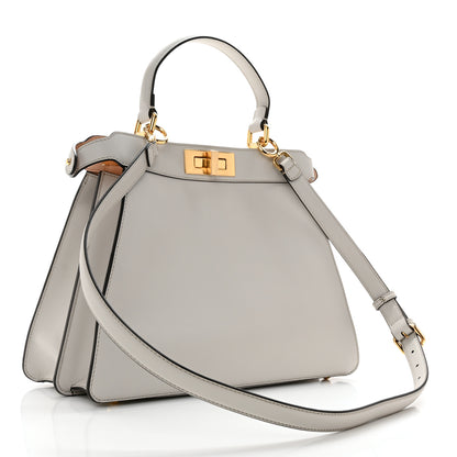 Fendi Vitello Seta Shiny Nappa Medium Peekaboo I SEE U Satchel Ghiaia Light Rose 4 of 13