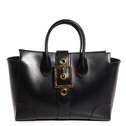 Gucci Calfskin Medium Lady Buckle Top Handle Bag Black 1 of 9