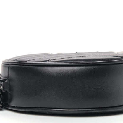 Saint Laurent Calfskin Matelasse Chevron Round Vinyle Camera Bag Black 8 of 9