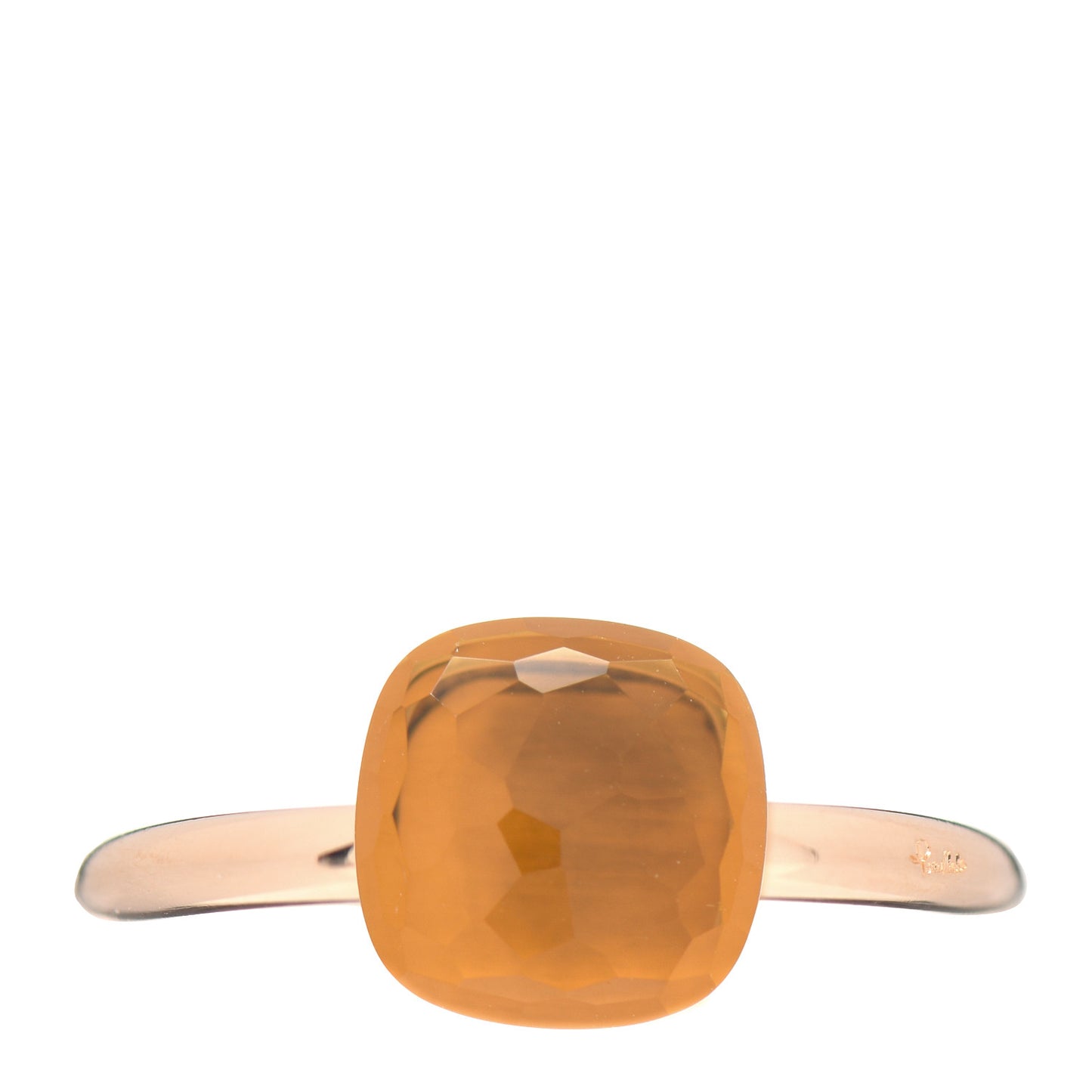 18K Rose Gold Citrine Petit Nudo Ring 53 6.25