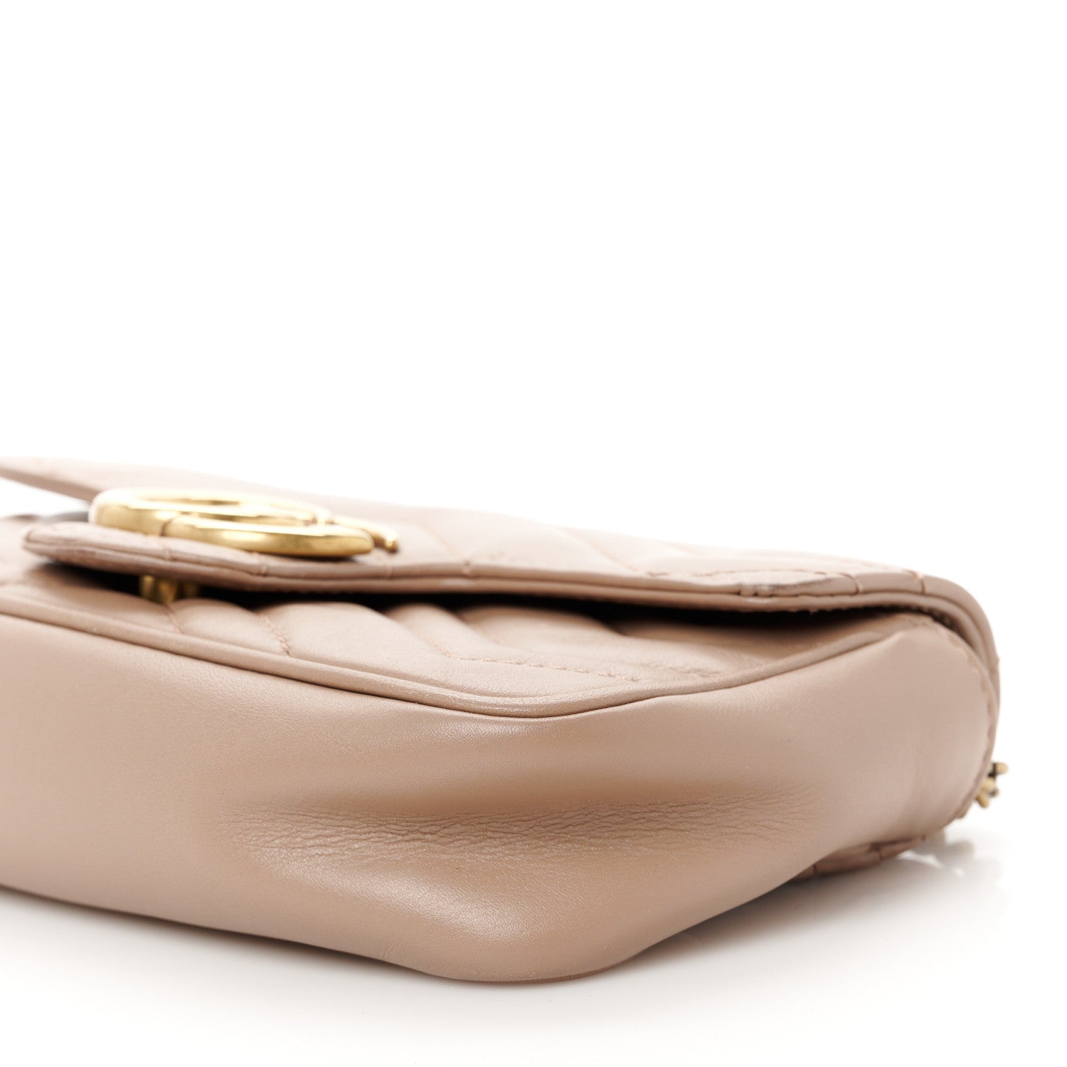 Gucci Calfskin Matelasse Super Mini GG Marmont Shoulder Bag Porcelain Rose 10 of 10