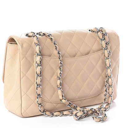 Chanel Caviar Quilted Jumbo Single Flap Beige Clair 3 of 12