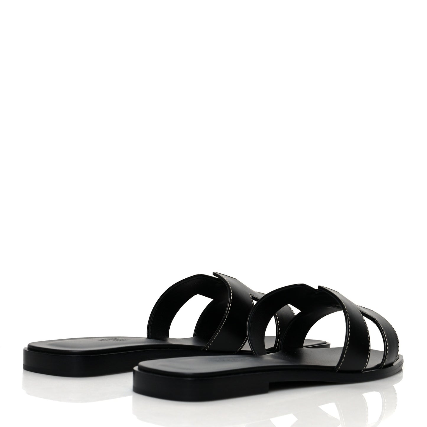 Box Calfskin Oran Sandals 38 Black