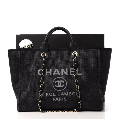 Chanel Woven Straw Raffia Medium Deauville Tote Black 11 of 11