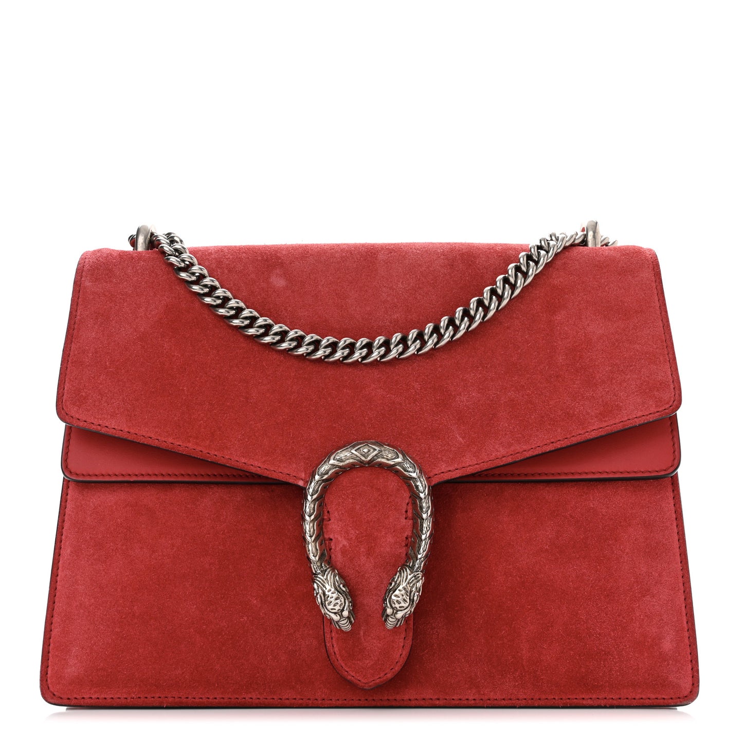 Suede Vitello Velvet Medium Dionysus Shoulder Bag Vulcanic Red