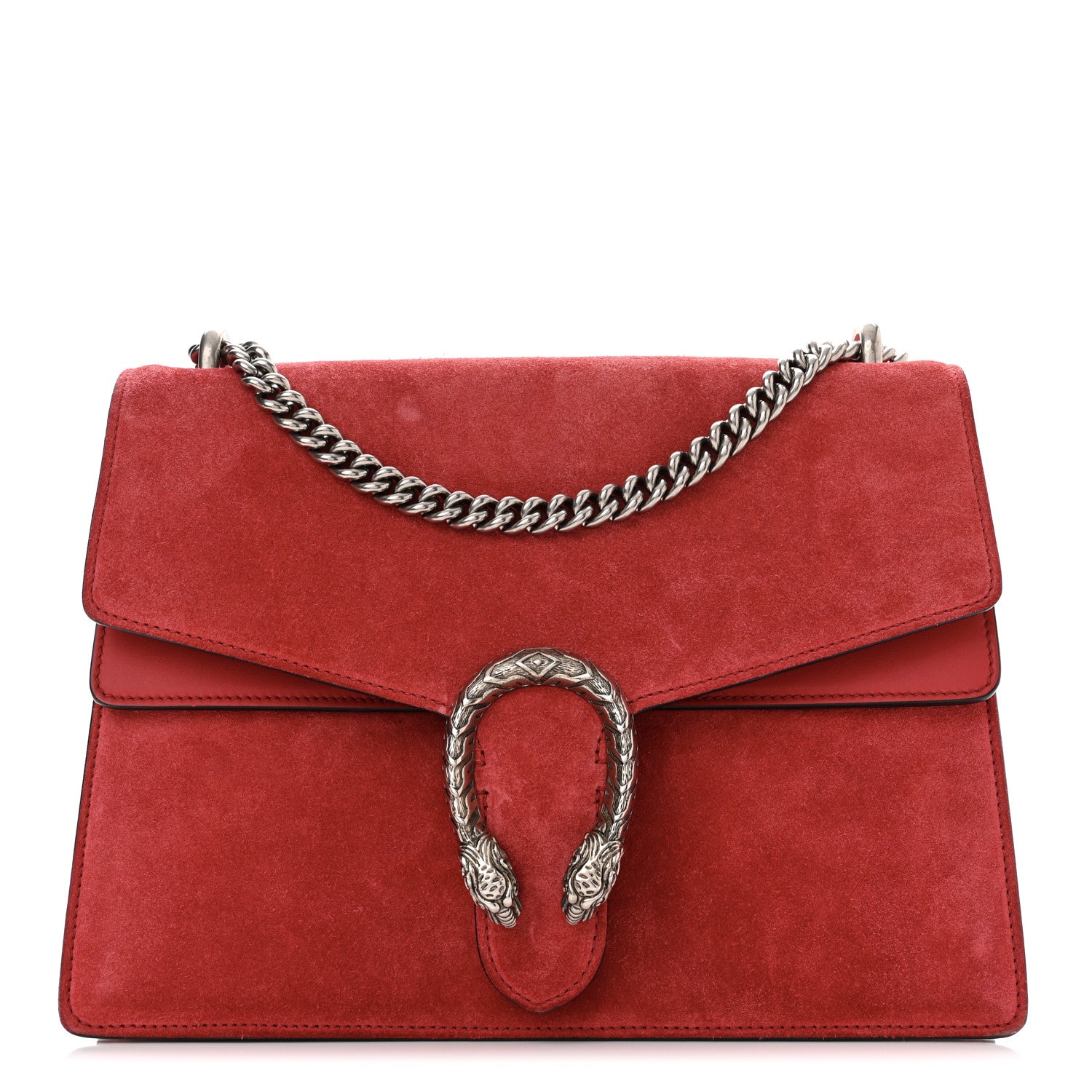 Gucci Suede Vitello Velvet Medium Dionysus Shoulder Bag Vulcanic Red 1 of 10