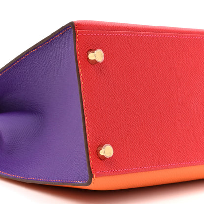 Hermes Epsom Horseshoe Kelly Sellier 28 Rose Tyrein Rouge Casaque Orange Crocus 10 of 11