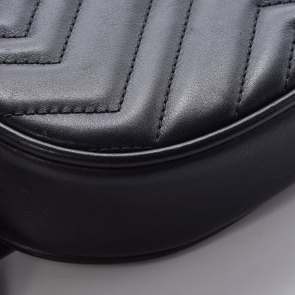 Gucci Calfskin Matelasse GG Marmont Belt Bag 85 34 Black 9 of 10