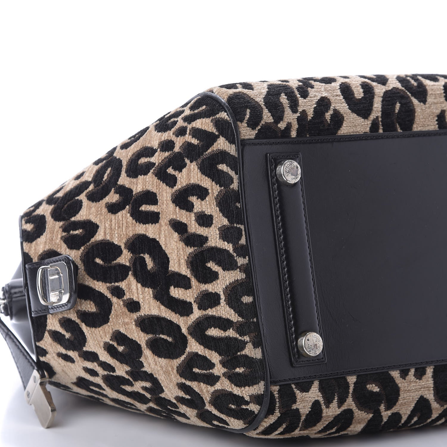 Louis Vuitton Jacquard Velvet Leopard Print Stephen Sprouse North South Bag Black 6 of 10