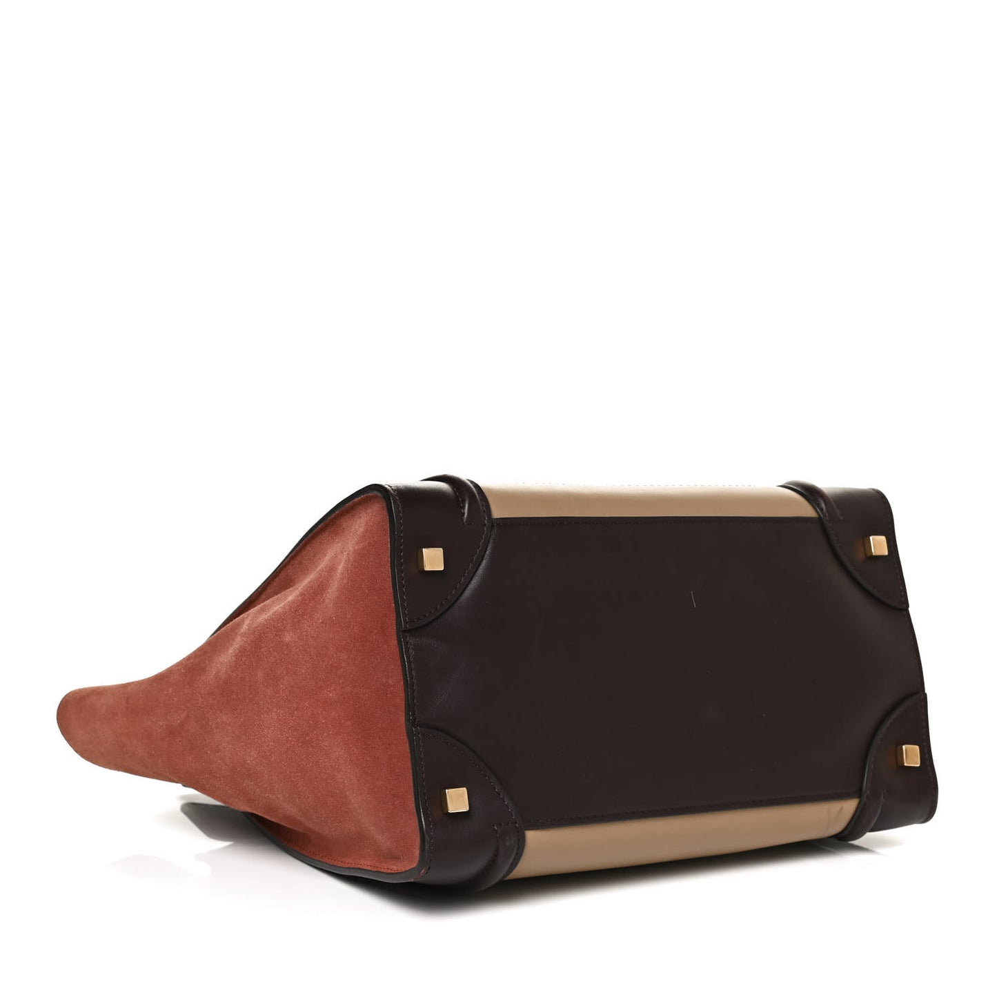 Smooth Calfskin Suede Micro Tri-Color Luggage Beige