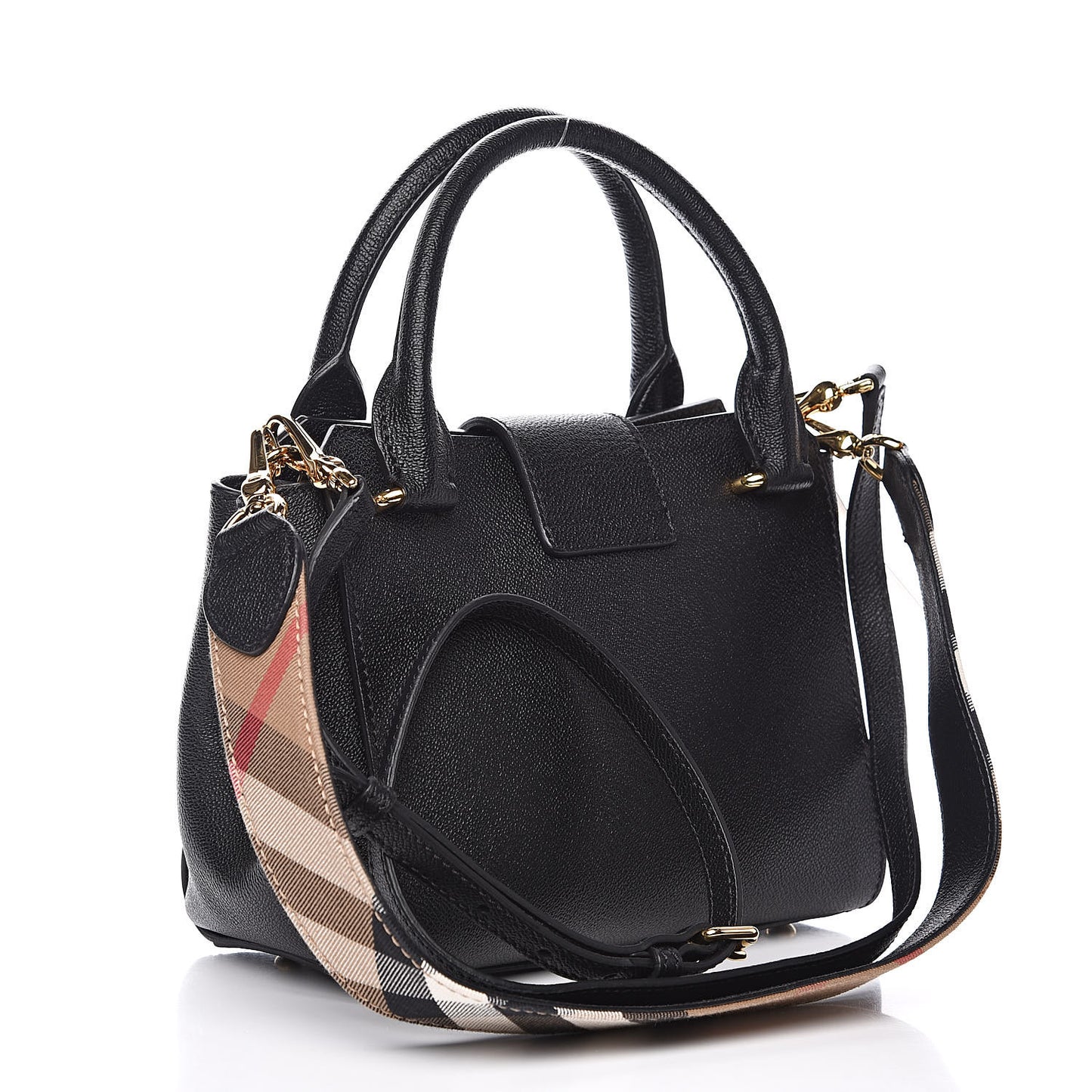 Soft Grain Calfskin Small Buckle Tote Black