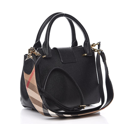 Burberry Soft Grain Calfskin Small Buckle Tote Black 4 of 12