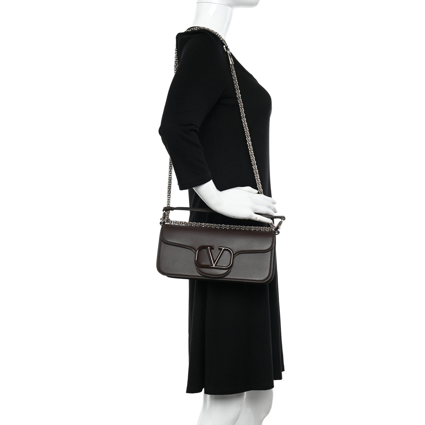 Calfskin Enamel Vlogo Loco Shoulder Bag Fondant