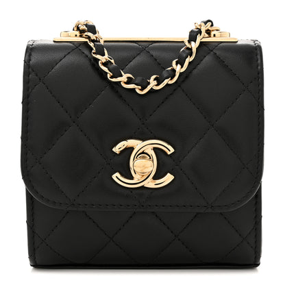 Chanel Lambskin Quilted Mini Trendy CC Clutch With Chain Black 1 of 11