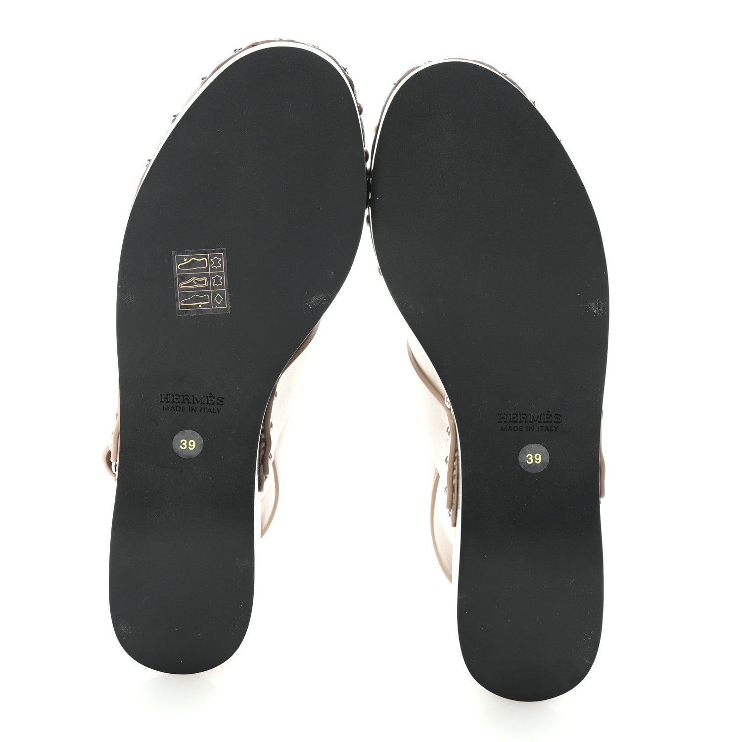 Hermes Toscan Calfskin Hermoine Mules 39 Beige Marfa 6 of 9