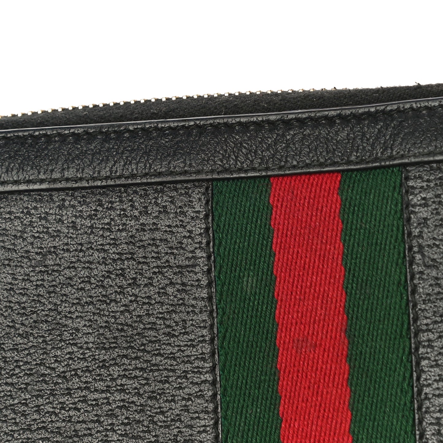 Calfskin Web Ophidia Zip Around Wallet Black