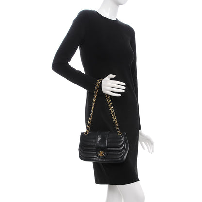 Chanel Lambskin Horizontal Quilted Small Single Flap Navy 2 of 23