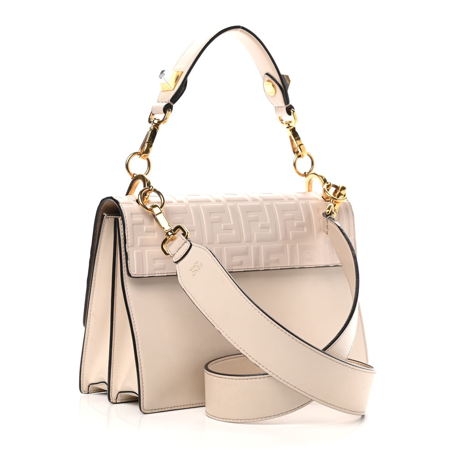 Fendi Vitello Liberty FF 1974 Embossed Kan I Shoulder Bag Camelia 2 of 22