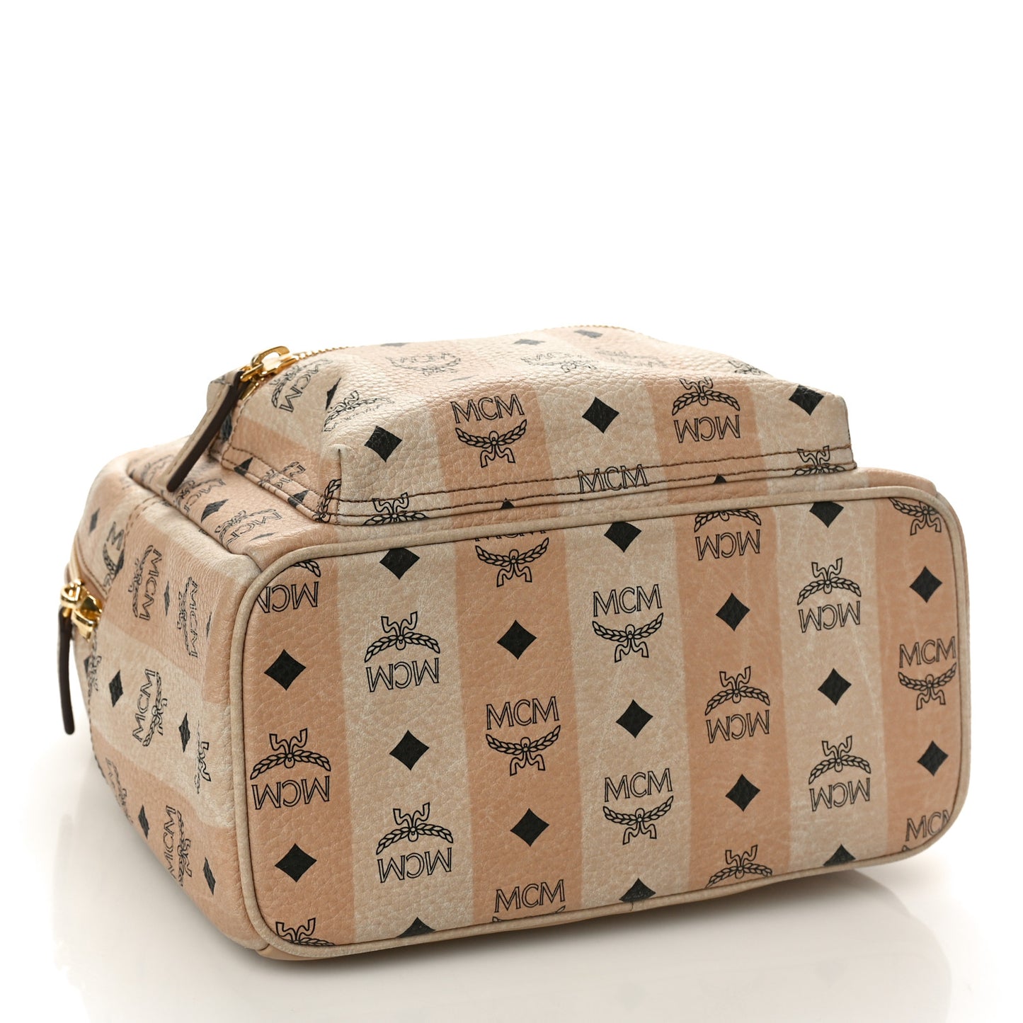 Striped Visetos Small Stark Backpack Beige