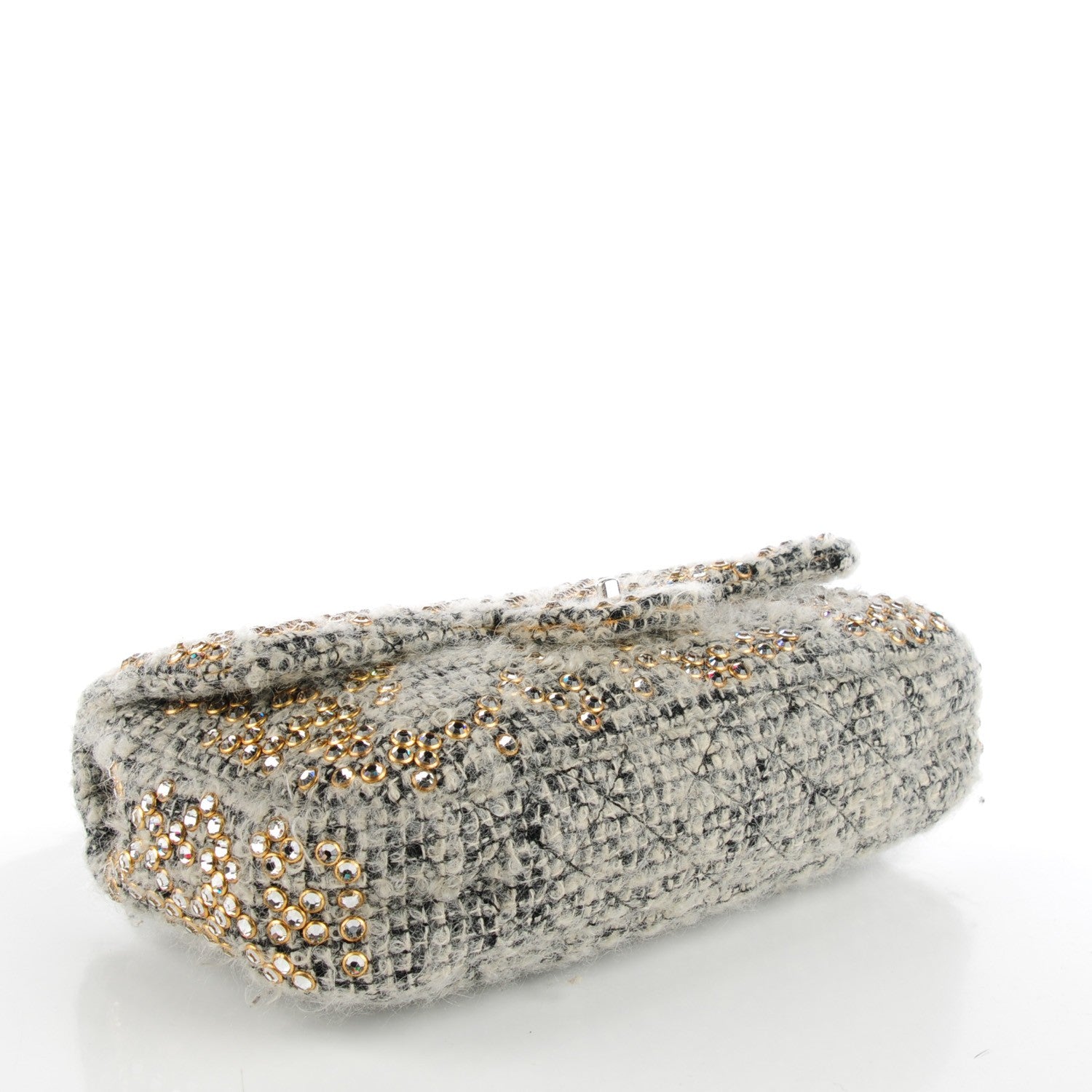 Chanel Mohair Swarovski Crystal Jumbo Single Flap Grey 4 of 8