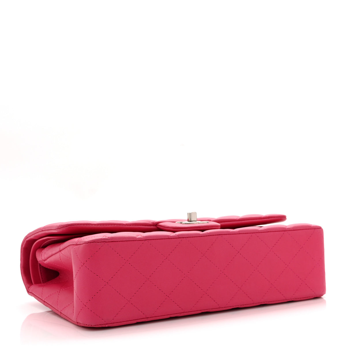 Lambskin Quilted Medium Double Flap Pink