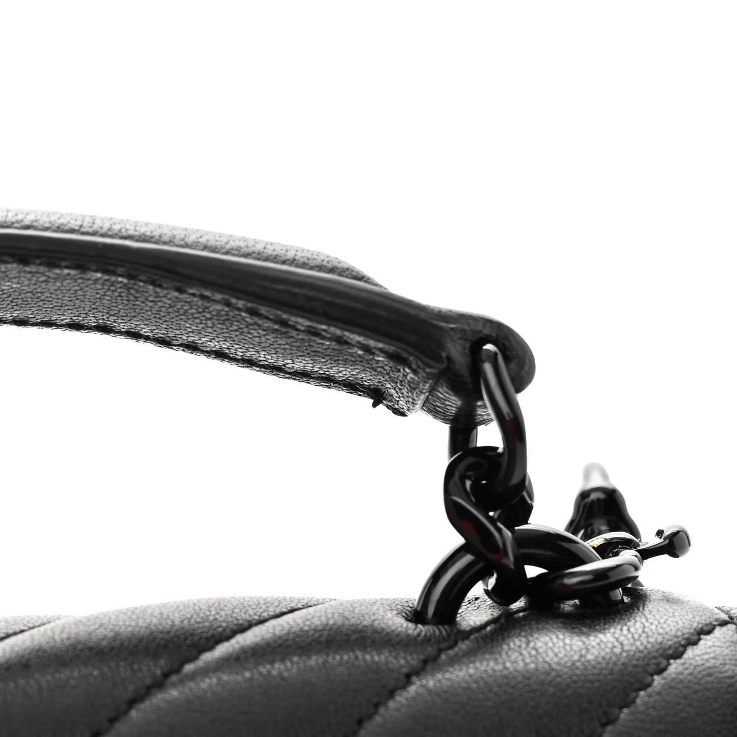 Saint Laurent Sheepskin Matelasse Chevron Monogram Classic Baby Chain Bag Black 12 of 15