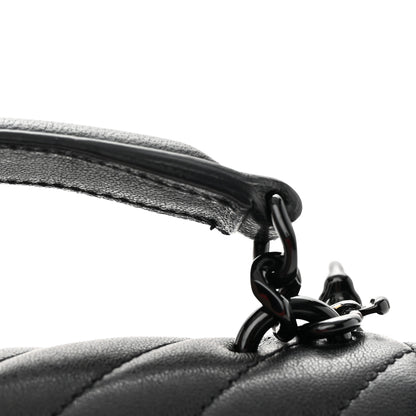 Saint Laurent Sheepskin Matelasse Chevron Monogram Classic Baby Chain Bag Black 12 of 15