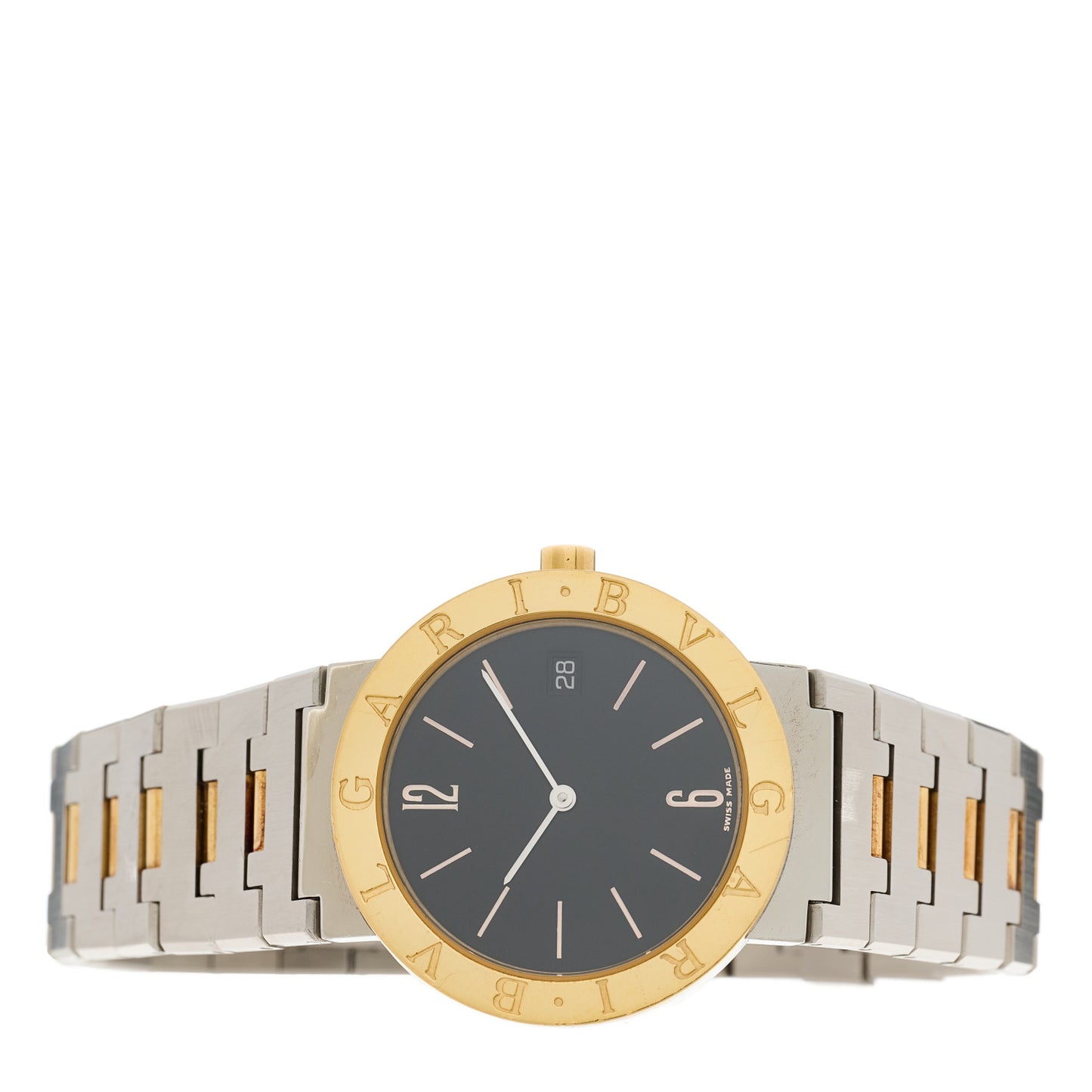 Stainless Steel 18K Yellow Gold 33mm Quartz Watch Black