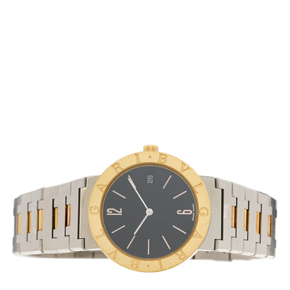 Bulgari Stainless Steel 18K Yellow Gold 33mm Quartz Watch Black 2 of 4