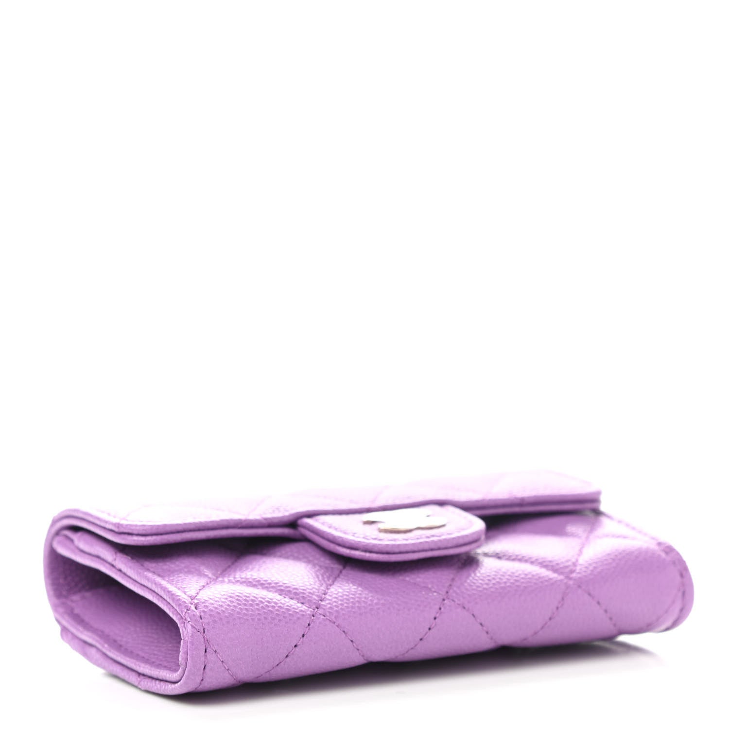 Chanel Caviar Quilted Flap Card Holder Wallet Purple 4 of 9