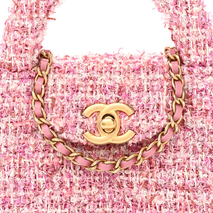 Chanel Tweed Quilted Mini Nano Kelly Shopper Pink 8 of 11