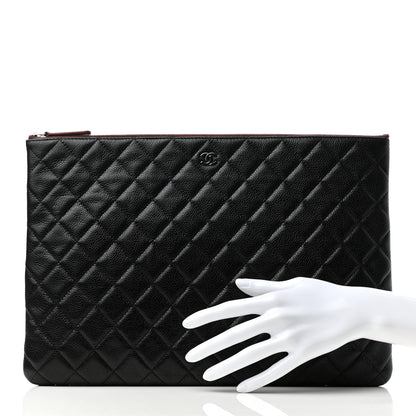 Chanel Caviar Quilted Large Cosmetic Case Black 2 of 7