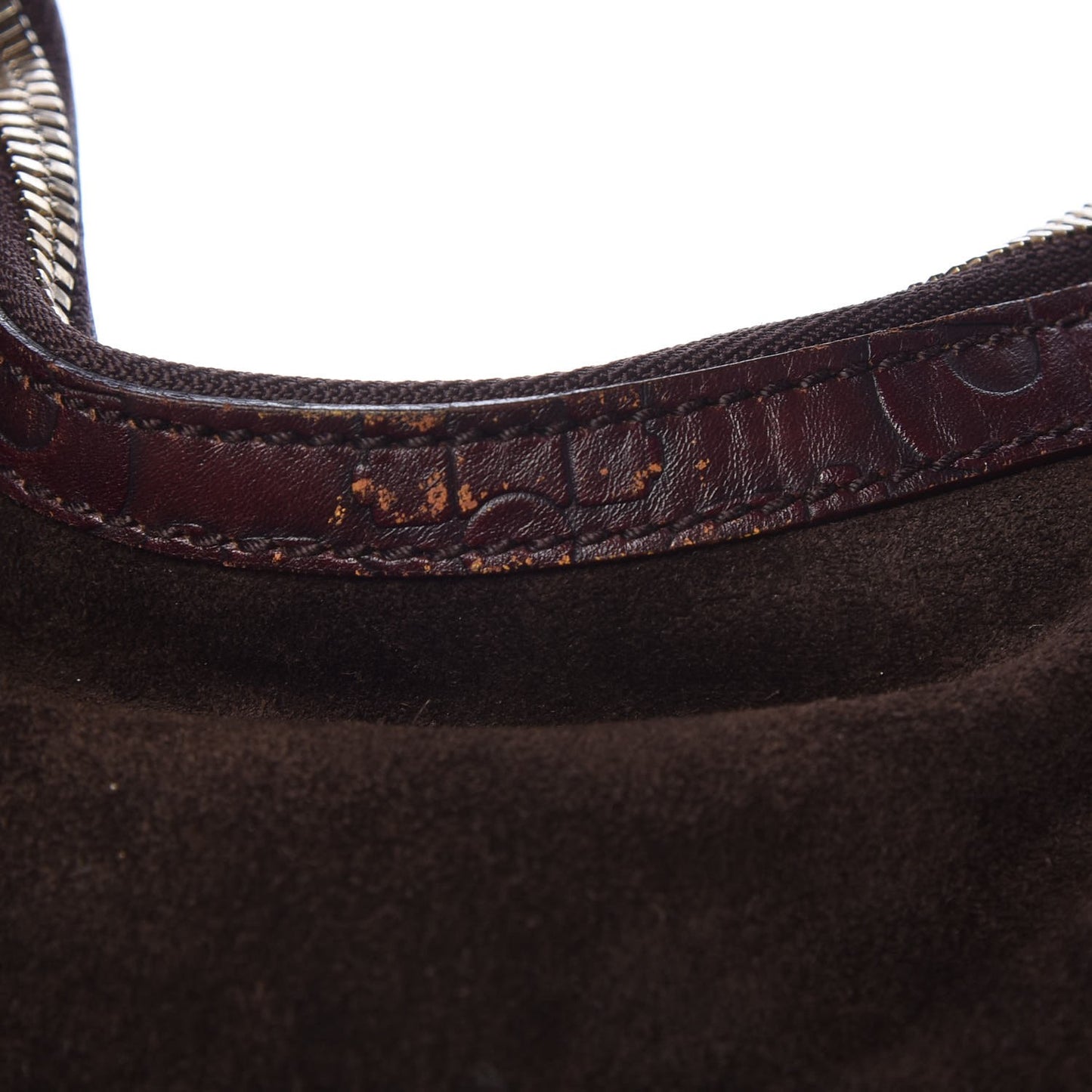 Suede Horsebit Embossed Glam Hobo Dark Brown