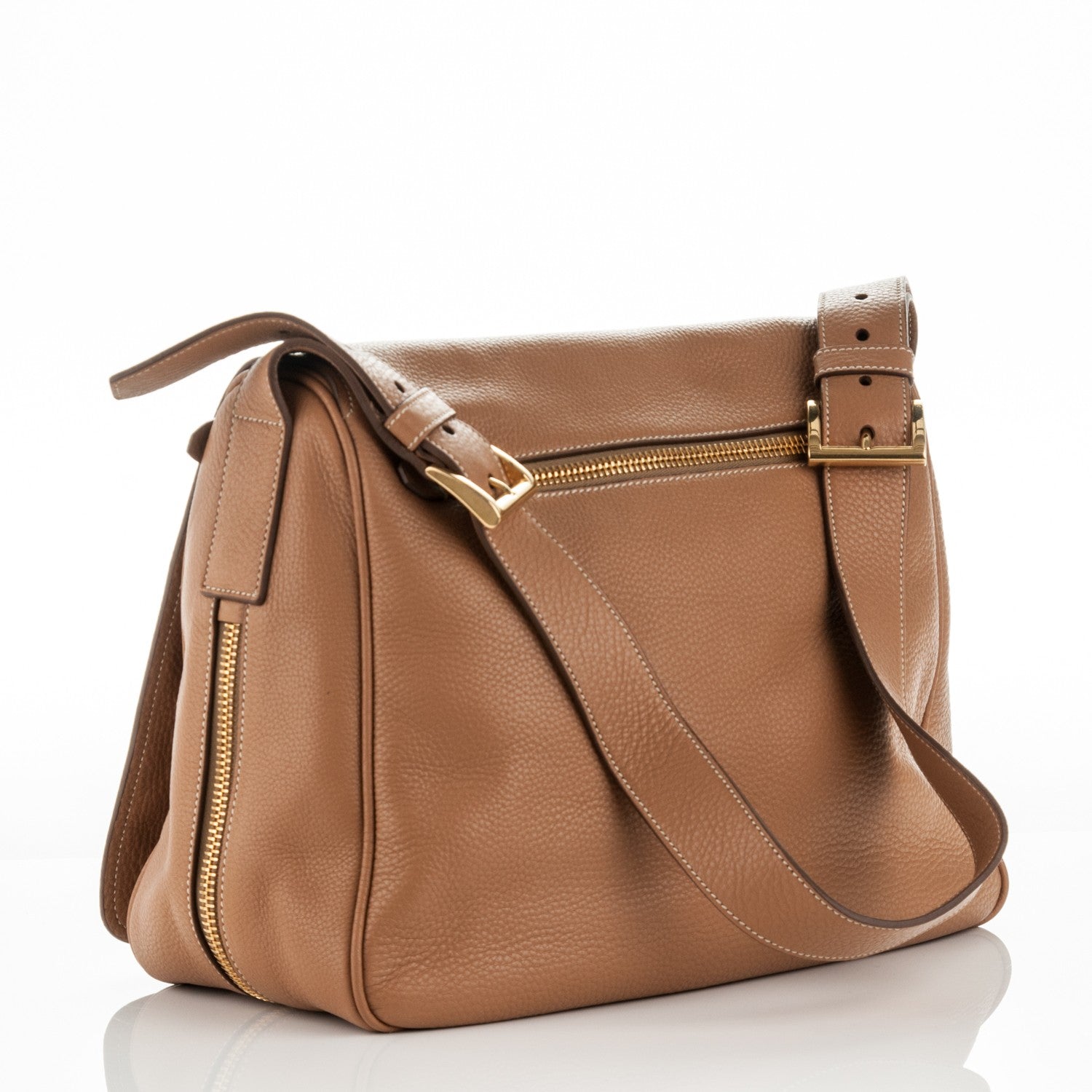 Prada Vitello Daino Shoulder Flap Bag Naturale 3 of 8