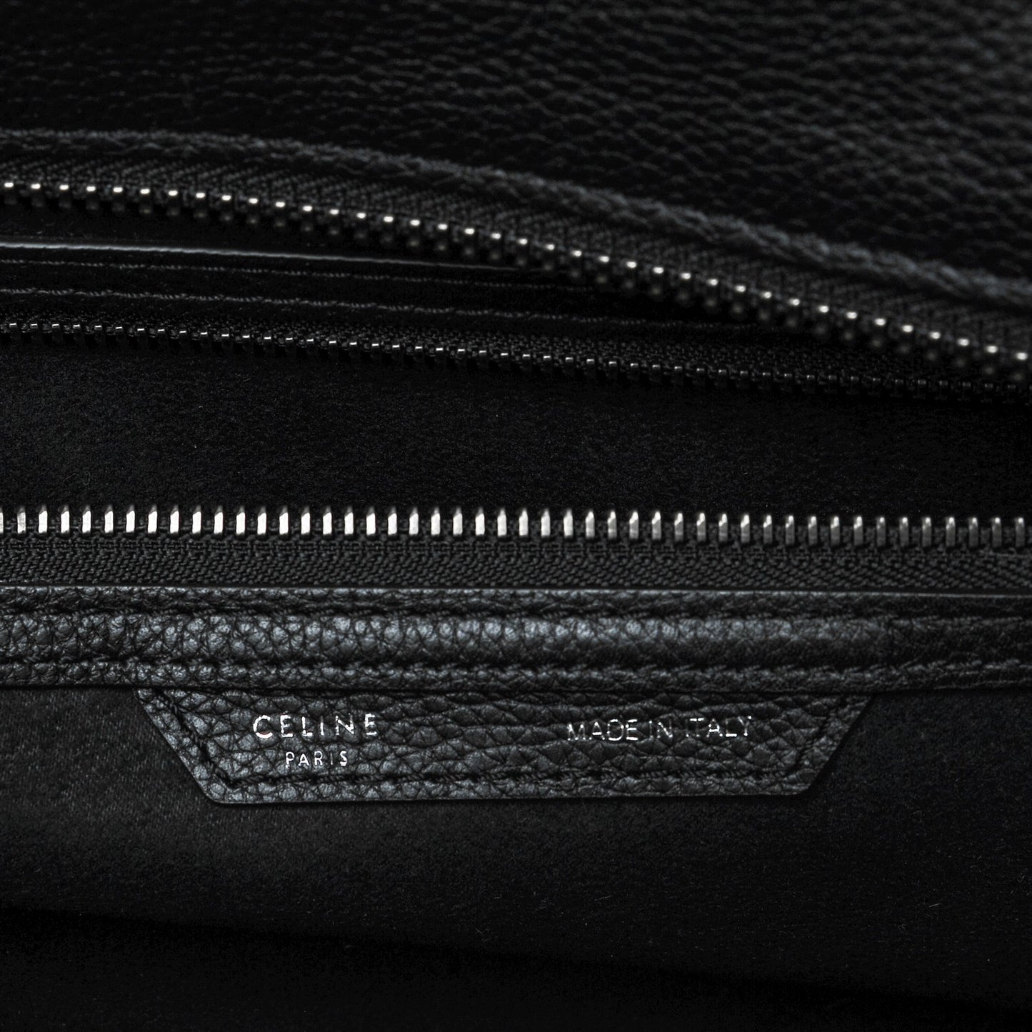 Drummed Calfskin Shoulder Luggage Black