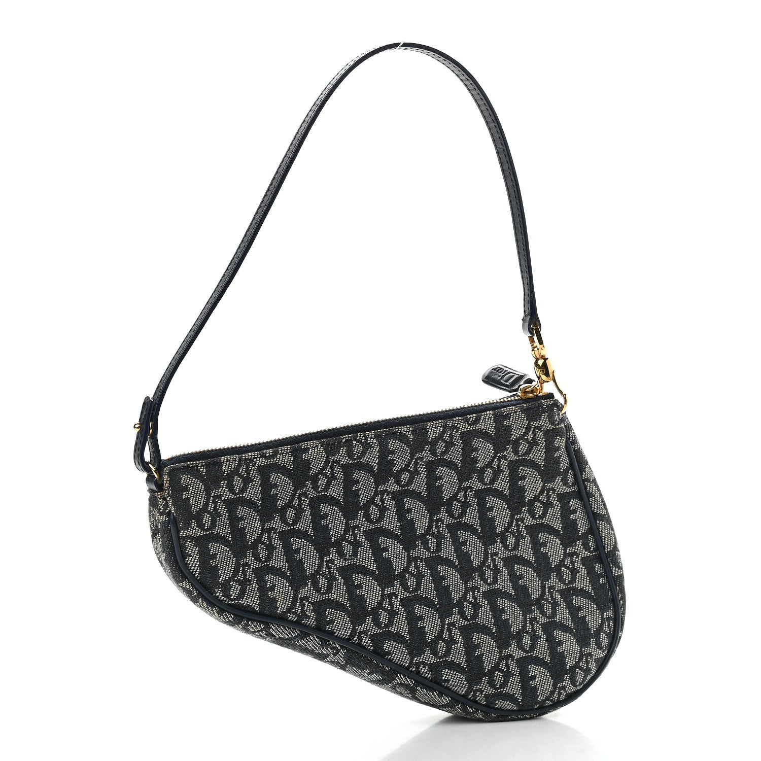 Christian Dior Monogram Mini Saddle Pochette Navy 3 of 9