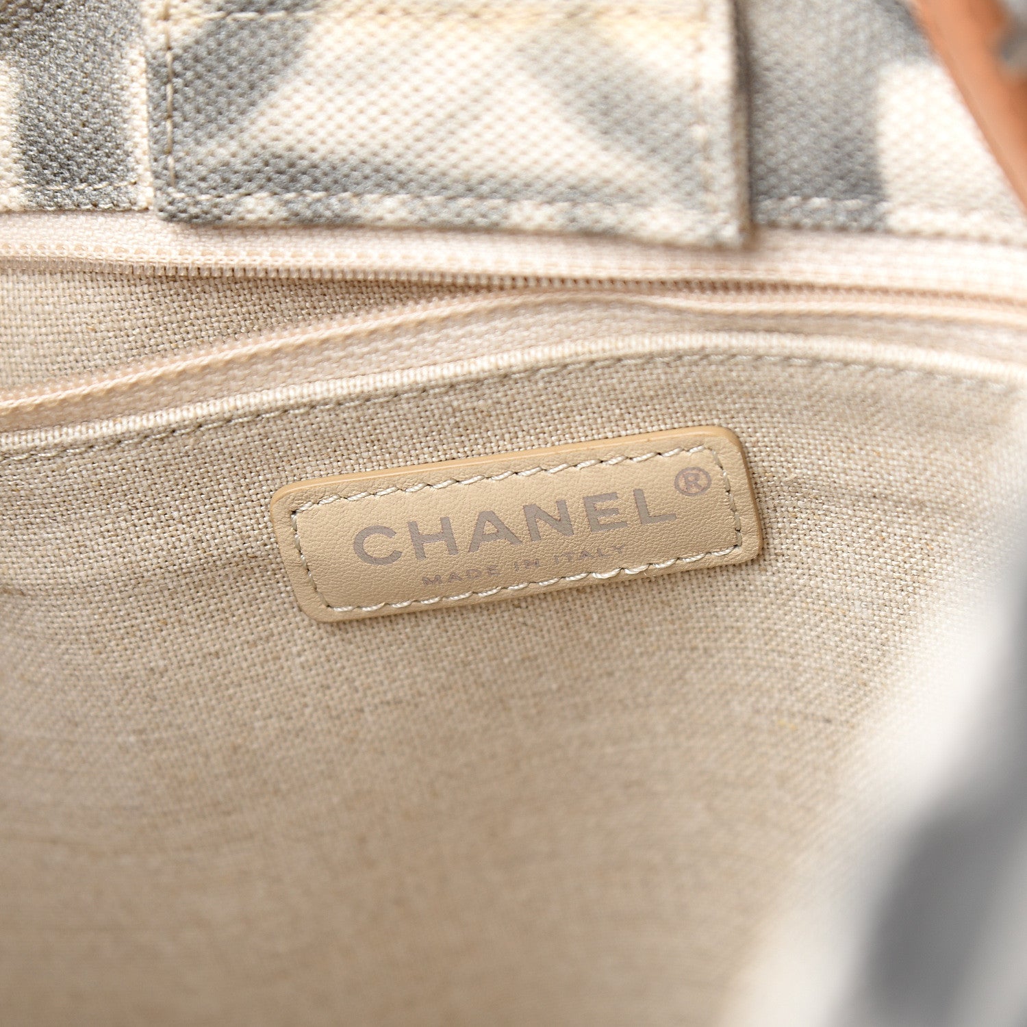 Chanel Canvas Small Iliad Shopping Tote Beige 5 of 9