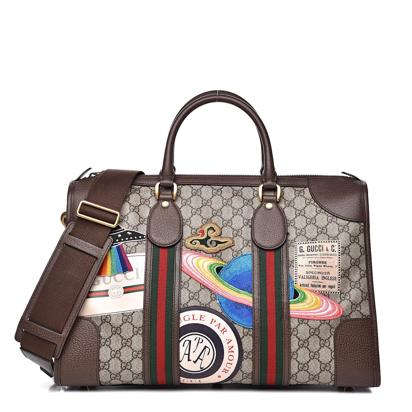 Soft GG Supreme Monogram Courrier Medium Duffle Bag Beige New Acero Multicolor